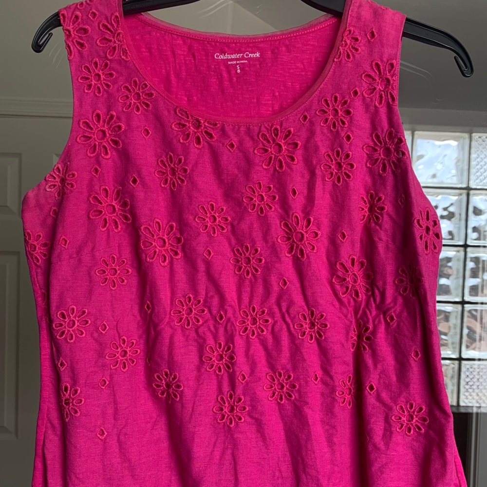 Coldwater Creek pink floral blouse